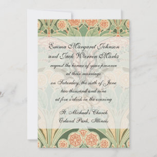 Invitation jardin borné art nouveau