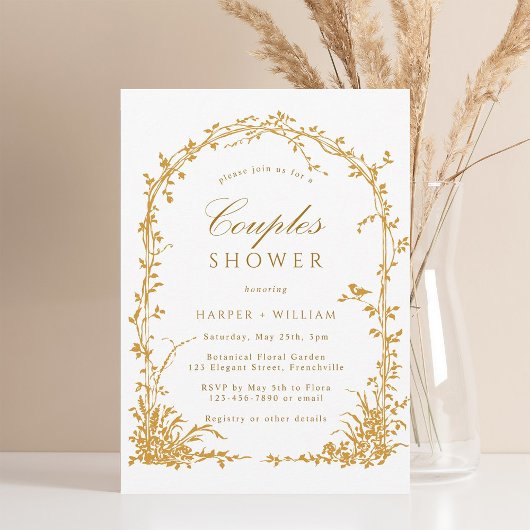 Invitation Jardin botanique ambre Arc Couples Douche