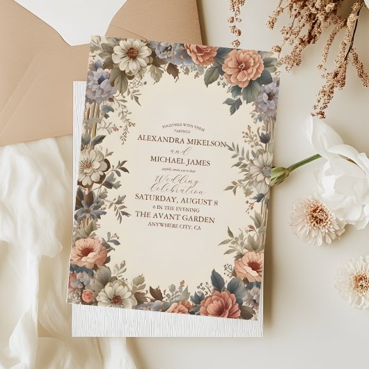 Invitation Jardin botanique Art Nouveau Mariage