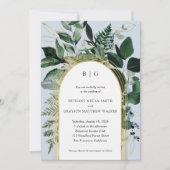 Invitation Jardin botanique, Bleu Duché, Verdure Moderne (Devant)