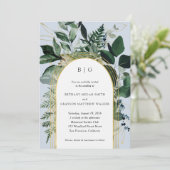 Invitation Jardin botanique, Bleu Duché, Verdure Moderne (Debout devant)