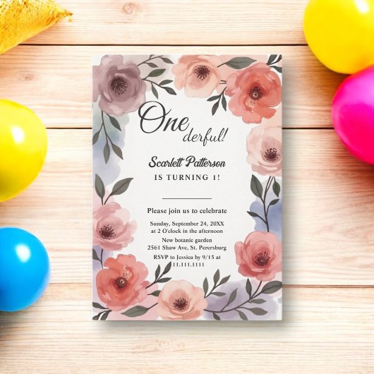 Invitation Jardin botanique Boho Aquarelle Florale Anniversai