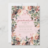 Invitation Jardin botanique Boho Floral Graduation Blush (Devant)
