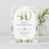 Invitation Jardin botanique chic Gold Jardin 40e anniversaire (Debout devant)