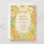 Invitation Jardin Botanique Code QR Floral Shower de Mariée (Devant)
