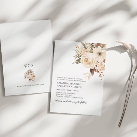 Invitation Jardin botanique d'automne Mariage d'aquarelle