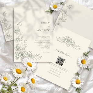 Invitation Jardin Botanique de Code QR de Sauge Tout en Un Ma