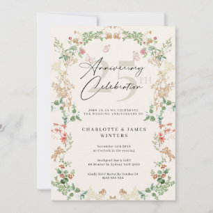 Invitation Jardin botanique de fleurs sauvages 25e anniversai