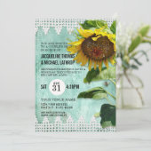 Invitation Jardin botanique des abeilles de tournesol rustiqu (Debout devant)