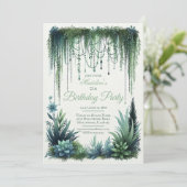 Invitation Jardin botanique élégant fête d'anniversaire (Debout devant)