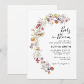 Invitation Jardin Botanique fleur sauvage Bébé En Fleur (Devant / Derrière)