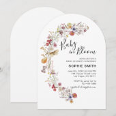 Invitation Jardin Botanique fleur sauvage Bébé En Fleur (Devant / Derrière)