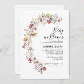 Invitation Jardin Botanique fleur sauvage Bébé En Fleur (Devant / Derrière)