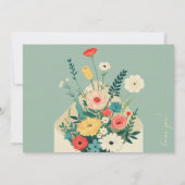 Invitation Jardin botanique fleur sauvage Mariage Bridesmade (Dos)