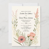 Invitation Jardin botanique fleur sauvage Mariage de printemp (Devant)