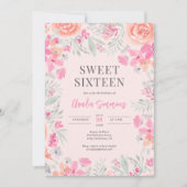 Invitation Jardin botanique fleuri pêche rose doux 16 (Devant)