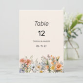 Invitation Jardin botanique Floral fleur sauvage Numéro de ta (Debout devant)
