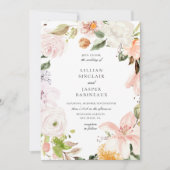 Invitation Jardin Botanique Floral Oval Frame Mariage (Devant)