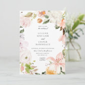 Invitation Jardin Botanique Floral Oval Frame Mariage (Debout devant)