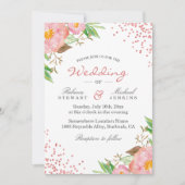Invitation Jardin Botanique Floral Pois Chic Mariage (Devant)