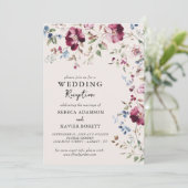 Invitation Jardin botanique Floral Réception de mariage délic (Debout devant)