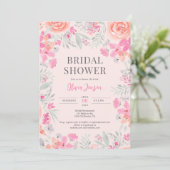 Invitation Jardin botanique floral rose pêche nuptiale (Debout devant)