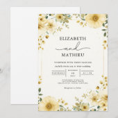 Invitation Jardin botanique jaune chaud Mariage (Devant / Derrière)