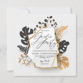 Invitation Jardin botanique moderne Noir et Or (Devant)
