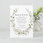 Invitation Jardin Botanique Petit Un Dans Le Baby shower Fleu (Debout devant)