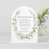 Invitation Jardin Botanique Petit Un Dans Le Baby shower Fleu (Debout devant)