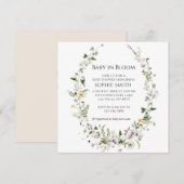 Invitation Jardin Botanique Petit Un Dans Le Baby shower Fleu (Devant / Derrière)