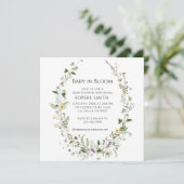 Invitation Jardin Botanique Petit Un Dans Le Baby shower Fleu (Debout devant)