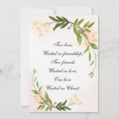 Invitation Jardin botanique rose pâle Mariage chrétien (Dos)