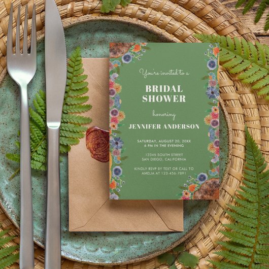 Invitation Jardin Botanique Rustique Mariage Bohème Chic