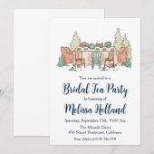 Invitation jardin botanique thé fête nuptiale douche (Devant / Derrière)