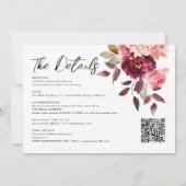 Invitation Jardin Bourgogne Script calligraphie Mariage photo (Dos)