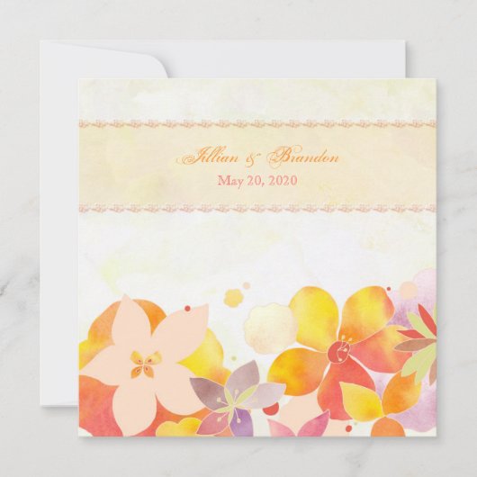 Invitation Jardin Breeze Aquarelle Mariage Floral (Devant)