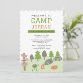 Invitation Jardin Camping Anniversaire Fête Smores Extérieur (Debout devant)