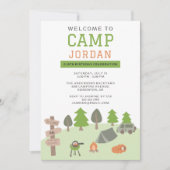 Invitation Jardin Camping Anniversaire sous les étoiles En pl (Devant)