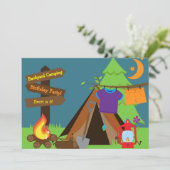 Invitation Jardin Camping Campout Sleepover Anniversaire Invi (Debout devant)