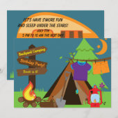 Invitation Jardin Camping Campout Sleepover Anniversaire Invi (Devant / Derrière)