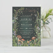 Invitation Jardin Champignon Élégant Mariage Moderne Code QR (Debout devant)