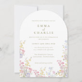 Invitation Jardin Chic Boho Fleurs Sauvages Mariage Printemps (Devant)