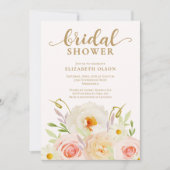 Invitation Jardin Chic Fleurs Mariage (Devant)