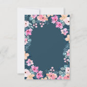 Invitation Jardin Chic Fleurs Roses Réception (Dos)