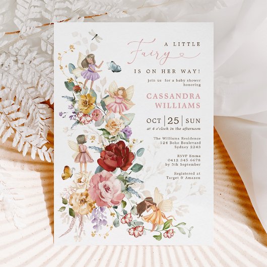 Invitation Jardin Chic Floral Fairy Princess Baby shower fill