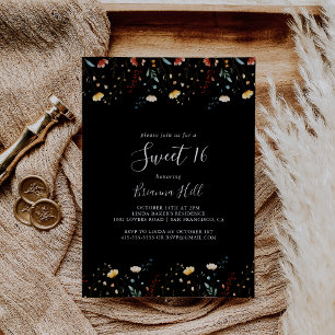 Invitation Jardin Coloré Fête d'Anniversaire Sweet 16 aux Fle