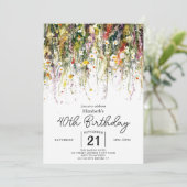 Invitation Jardin coloré Fleurs sauvages 40e anniversaire (Debout devant)