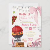 Invitation Jardin Coquette rose Baby shower bébé (Devant)