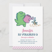 Invitation Jardin Cute Dino Enfants Dinosaur Anniversaire (Devant)